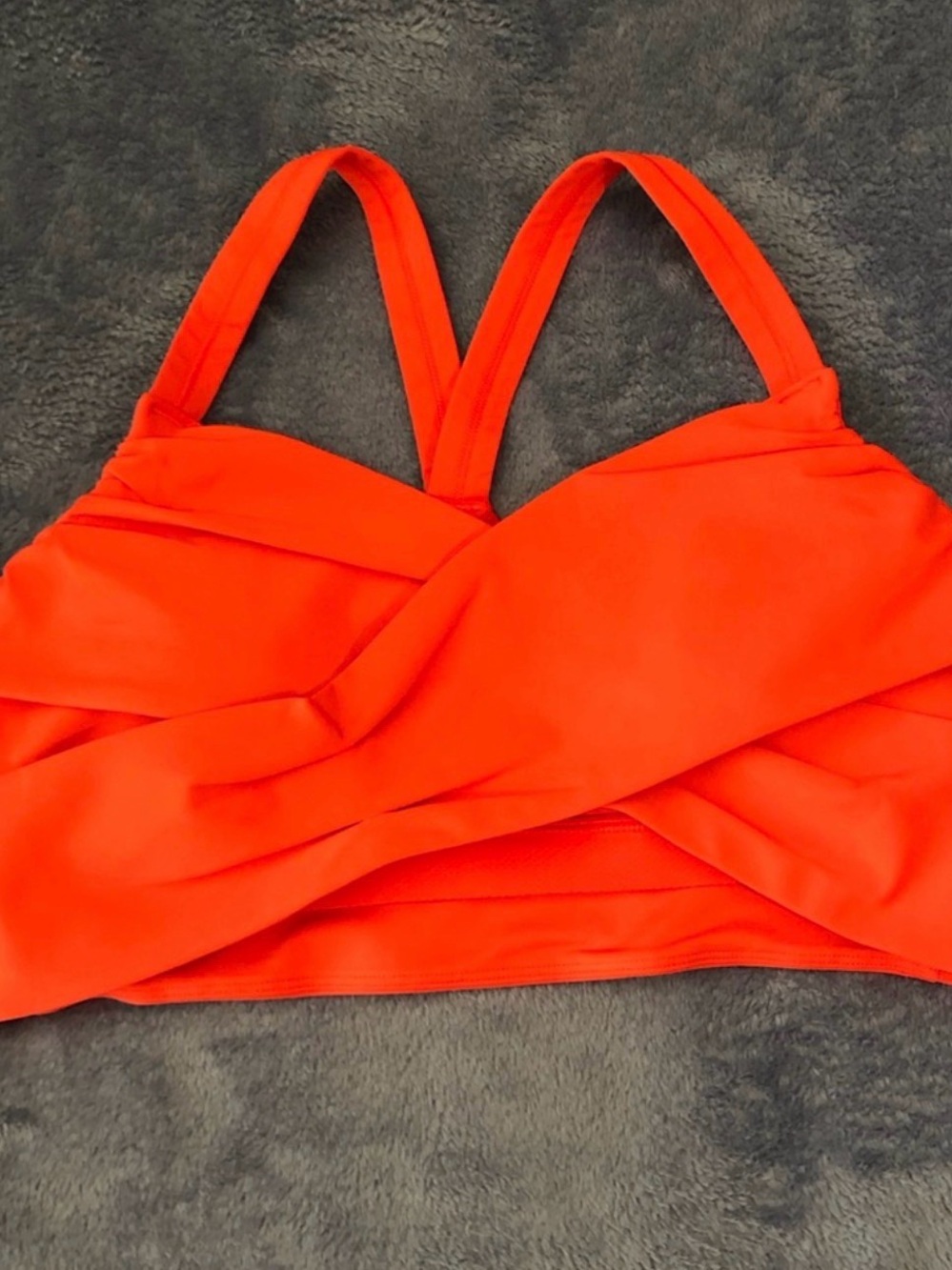 lululemon athletica orange-red Wrap it Up Cross-Front Sports Bra